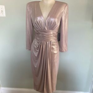 Vince Camuto Ruched Dress Champagne Sz 2 NWT
